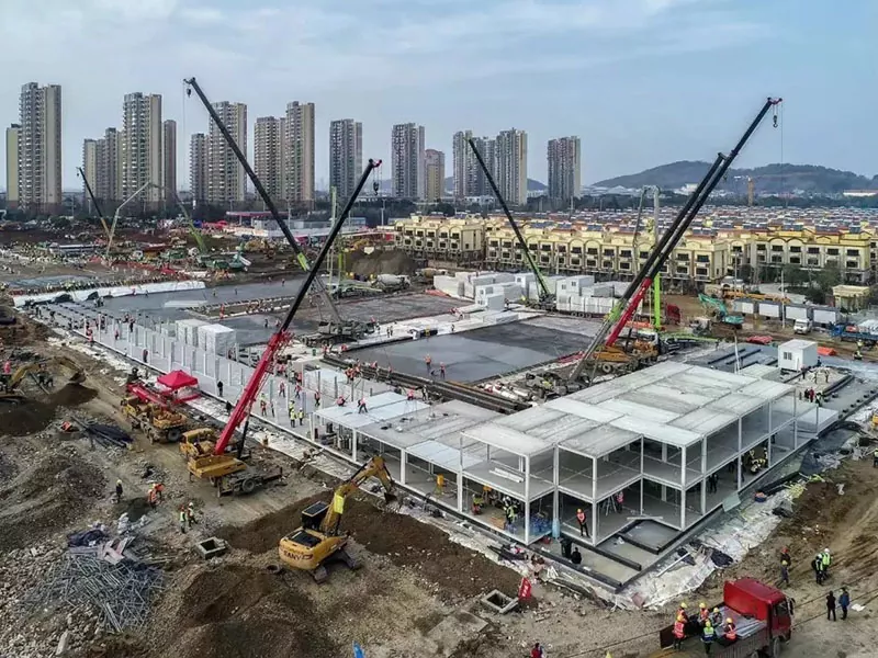 Будынак бальніцы з модульнай сталёвай канструкцыі